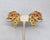 1960s goldtone green and orange enamel grape cluster clip earrings. Marked "NAPIER PAT. PEND." on the clips. Measure: 1...