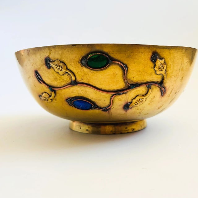 Hollywood Regency Vintage Brass Bowl For Sale - Image 3 of 6