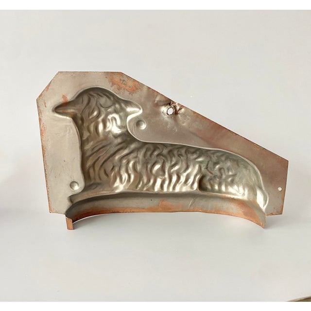 Vintage French Copper Chocolate Mold Sitting Lamb Easter For Sale - Image 14 of 18