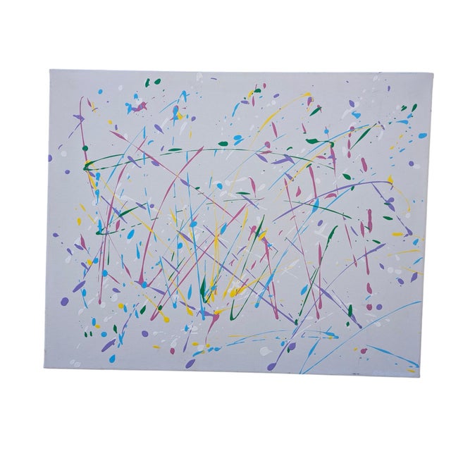 Original Abstract Expressionist Splatter Painting on Canvas For Sale - Image 12 of 18