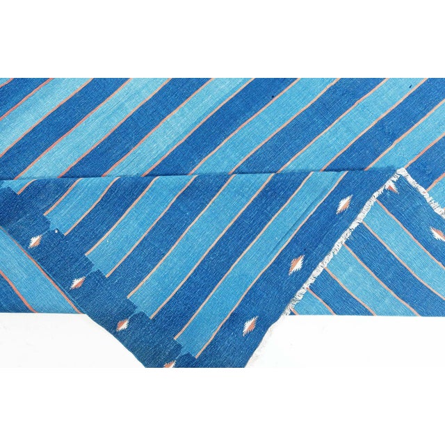 Doris Leslie Blau Vintage Striped Indian Dhurrie Rug For Sale - Image 9 of 9