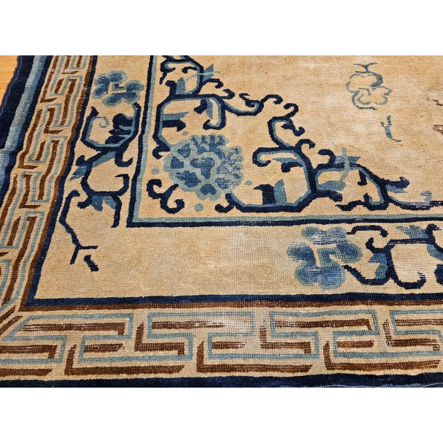 19th Century Chinese Peking Rug, Handwoven Wool, Good Fortune Symbols, 8' x 11' For Sale - Image 17 of 18