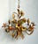 Vintage Boho Patinated Tole Chandelier For Sale - Image 11 of 12