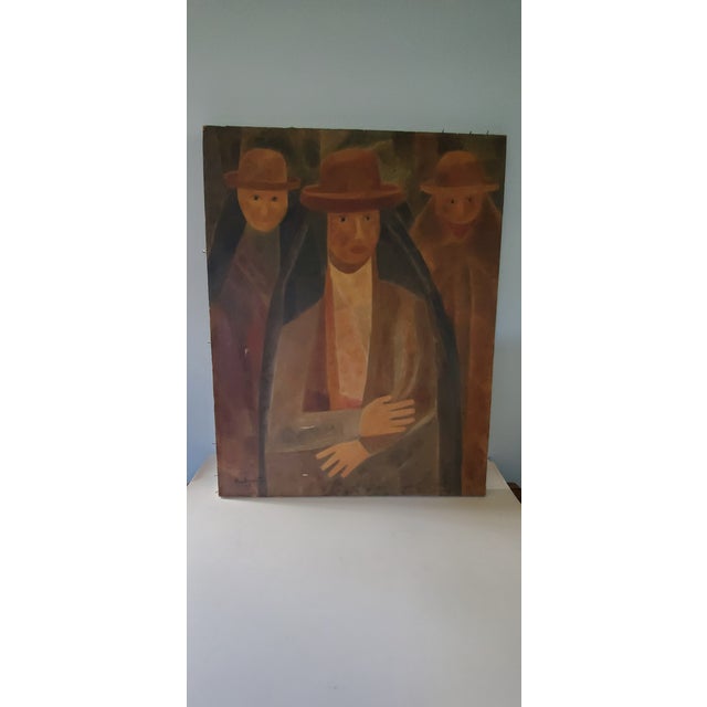 Mid Century Peru Oil Painting Signed Mahire Barrientos 1968 Unframed Chairish