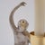 1970s 1970's Italian Surrealist Monkey Candlestick Table Lamp by Hauy Pouigo, Signed, Silver Plated Bronze & Brass - Rewired For Sale - Image 5 of 14