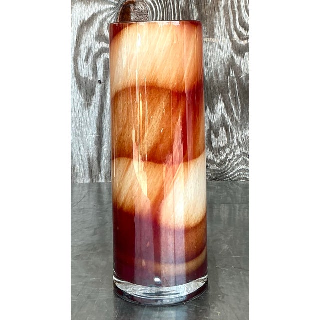 Vintage Boho Kosta Boda Tall Ombre Vase For Sale In West Palm - Image 6 of 8