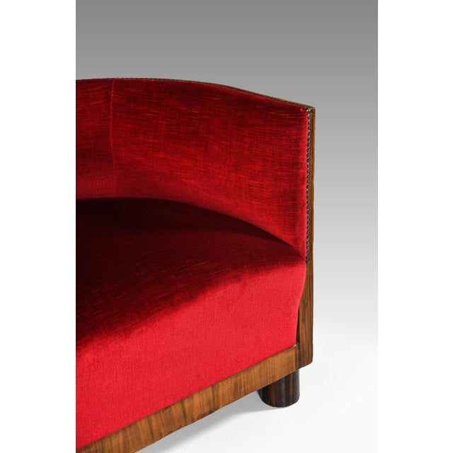 Easy Chairs in Fabric and Rosewood, 1930s, Set of 2 For Sale - Image 10 of 11