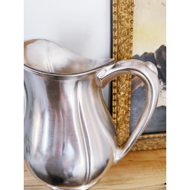 Metal Vintage Silver Water Pitcher From Chicago Milwaukee & St. Paul Railroad For Sale - Image 7 of 10