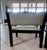 Modern Pair of Vintage Bench-Made Black Walnut Lounge Chairs — Kravet Couture Linen For Sale - Image 3 of 4