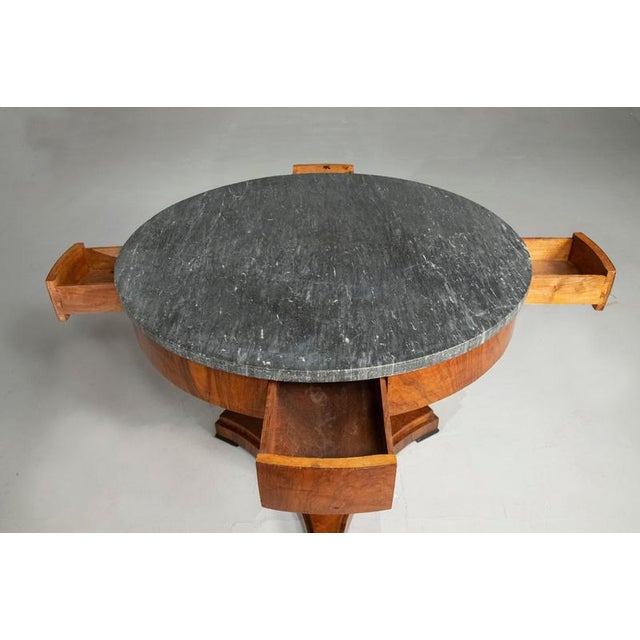 Lombard Empire Table in Walnut with Marble Top, 1850 For Sale - Image 11 of 18