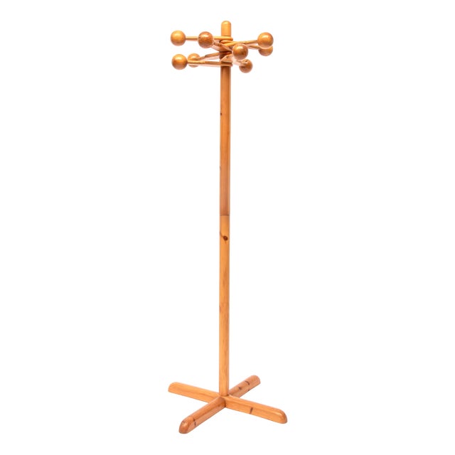 Mid-Century Danish Coat Hanger in Pine by Reiner Daumiller, Sweden, 1970s For Sale