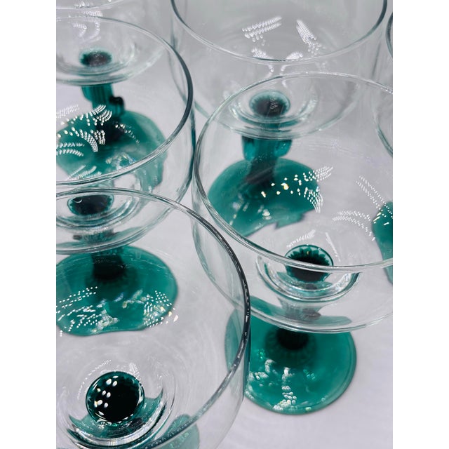 Libbey Glass Co. Cozumel Green Libby Glass Co. Cactus Margarita Glasses- Set of 6 For Sale - Image 4 of 4
