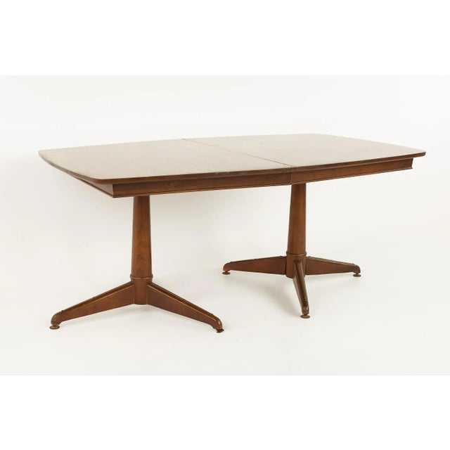 Kent Coffey Mid Century Pedestal Base 10 Seater Walnut Dining Table For Sale - Image 13 of 13