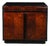 Art Deco Machine Age Waterfall Front Book-Matched Walnut & Black Lacquer Cabinet For Sale