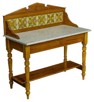 Late Victorian Pine Washstand with Marble Top