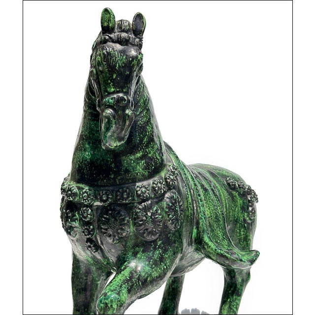 Mid-Century Modern Vintage Italian Mid Century Modern Art Pottery Horse Sculpture For Sale - Image 3 of 10