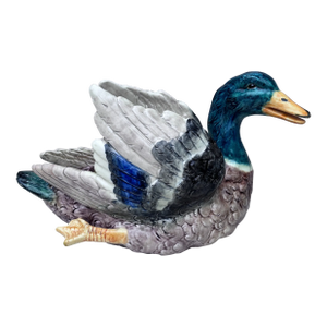 Large Majolica Duck Jardiniere Delphin Massier, Circa 1890