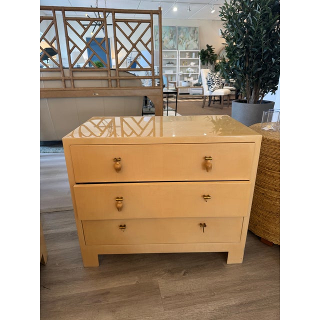 Wood 1960s Pair of Faux Goatskin Nightstands For Sale - Image 7 of 12