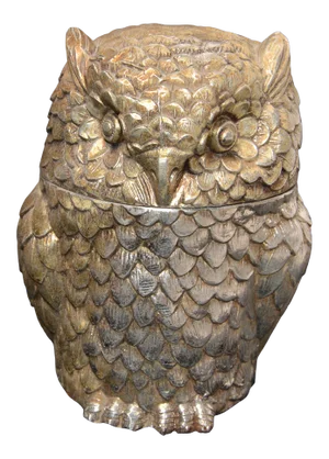 Owl Mauro Manetti Gold Plate & Insulated Ice Bucket Mid-Century Modern, Italy