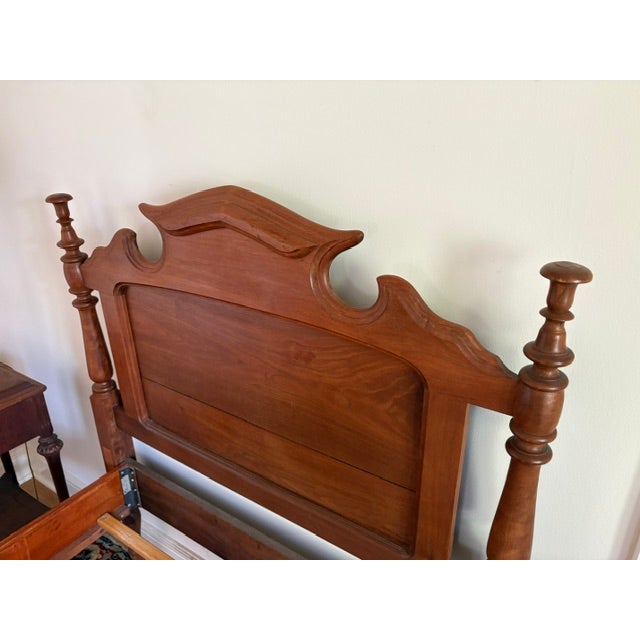 American Antique American Twin Wood Poster Bed For Sale - Image 3 of 5