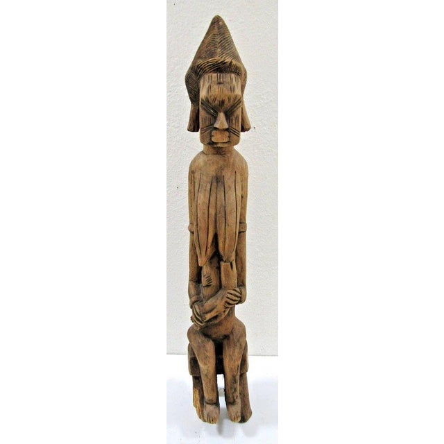 Brown Antique African Hand-Carved Wooden Dogon Maternity Sculpture From Mali For Sale - Image 8 of 17