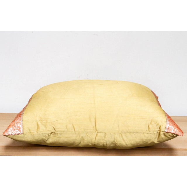 1990s Satoimo Gold Festive Silk Euro Pillow Cover For Sale - Image 5 of 8