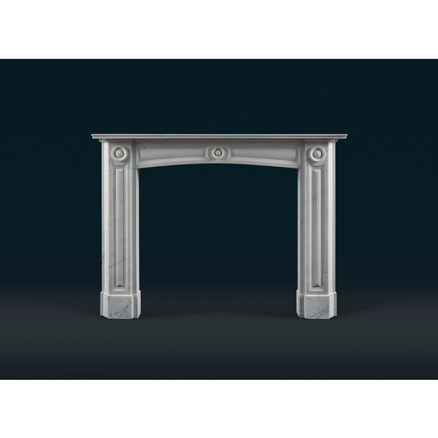English Regency Carrara Marble Fireplace Surround For Sale - Image 6 of 6