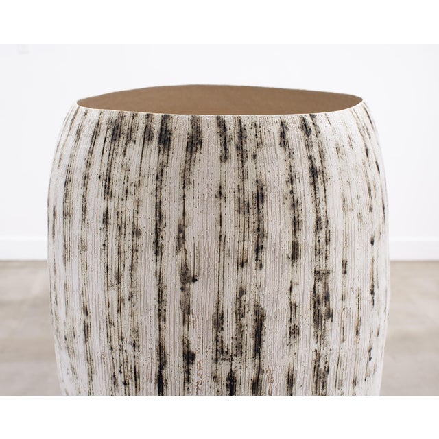 Kristina Riska Ceramic Stoneware Winter Urn Vase 4.5 Ft For Sale - Image 13 of 18
