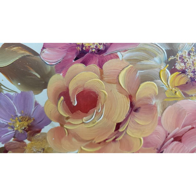 Metal Vintage Hand Painted Metal Tray For Sale - Image 7 of 12