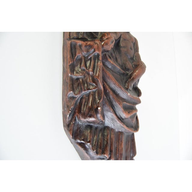 Sculpture Materials Wall Sculpture of the Madonna and Child, 1930s For Sale - Image 7 of 15