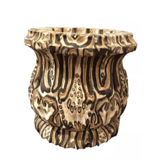 Wood Vintage 1960’s New Zealand Mamuka Natural Ponga Wood Tree Fern Art Vase Planter Pot For Sale - Image 7 of 7
