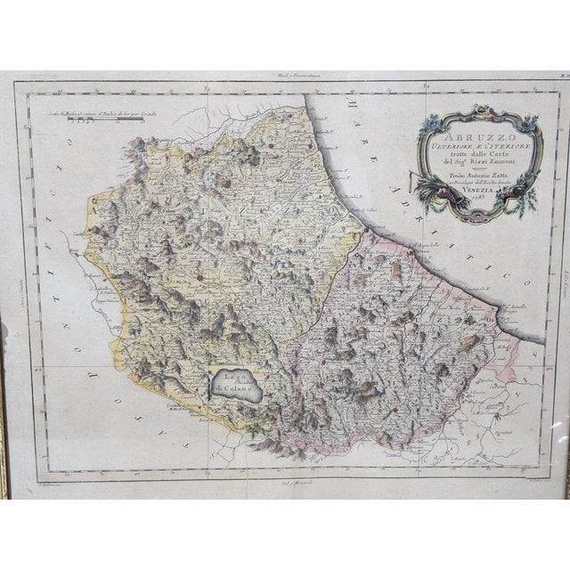 L' Abruzzo Ulteriore E Citeriore Framed Map by Antonio Zatta, 1783 For Sale - Image 9 of 9