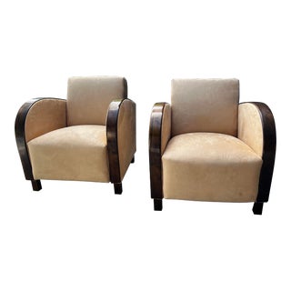 Early 20th Century Swedish Art Deco Club Chairs - a Pair For Sale