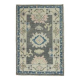 Oriental Hand Knotted Rug Turkish Oushak 2'2" x 3' For Sale
