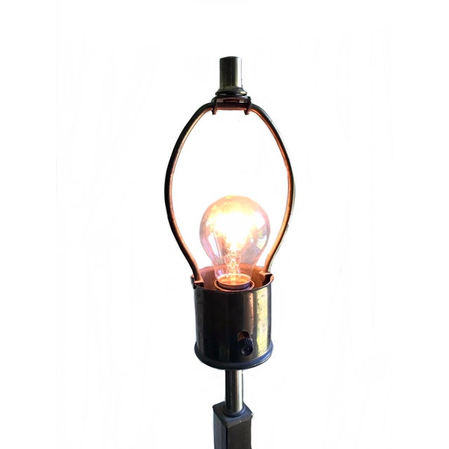 Mid-Century Modern 1950s Stiffel Mid Century Modern Large Brass and Marble Table Lamp/ 1950s Modernist Lamp For Sale - Image 3 of 8