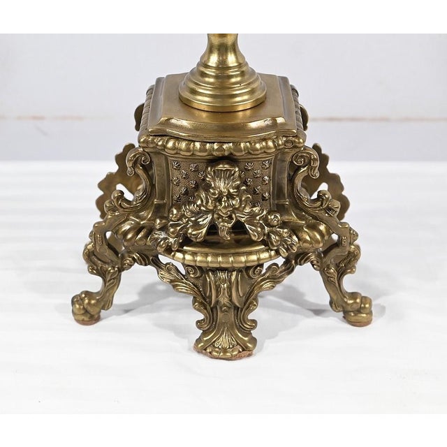 Vintage Gilded Bronze Candleholders, Set of 2 For Sale - Image 13 of 18
