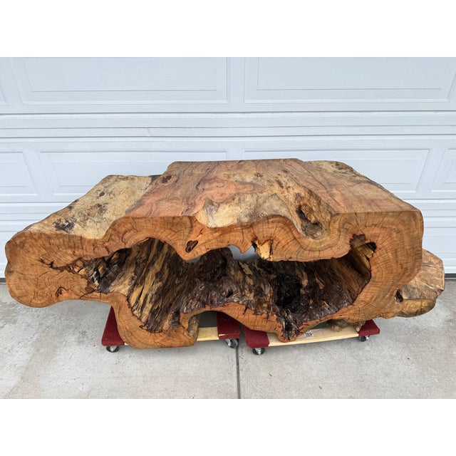 1990s Statement Live-Edge Mango Wood "Window" Slab For Sale - Image 9 of 18