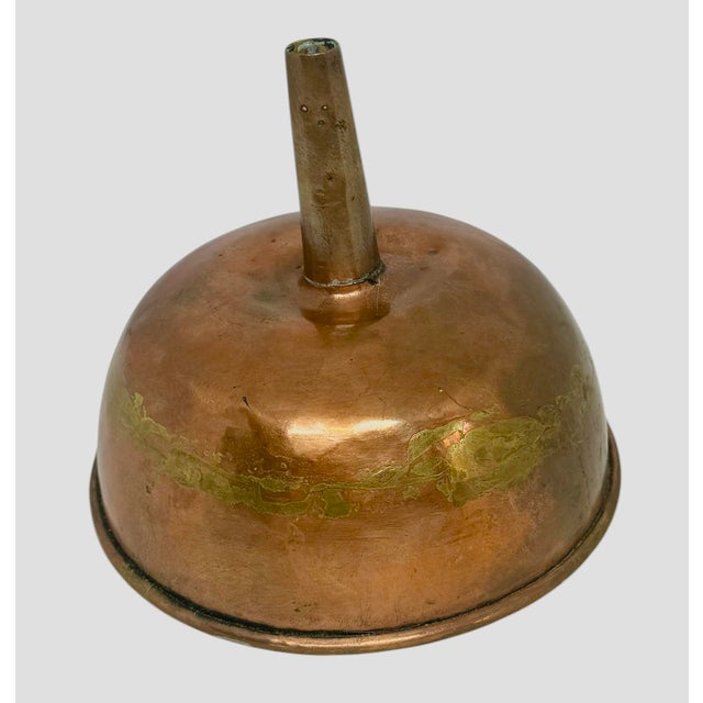Mid 19th Century Swedish Copper Funnel Hand-Forged With Tin Lining Rustic Kitchen Farmhouse Decor For Sale - Image 12 of 12