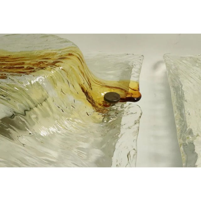 Mid-Century Modern Murano Sconces Attributed to Mazzega - A Pair For Sale - Image 3 of 13