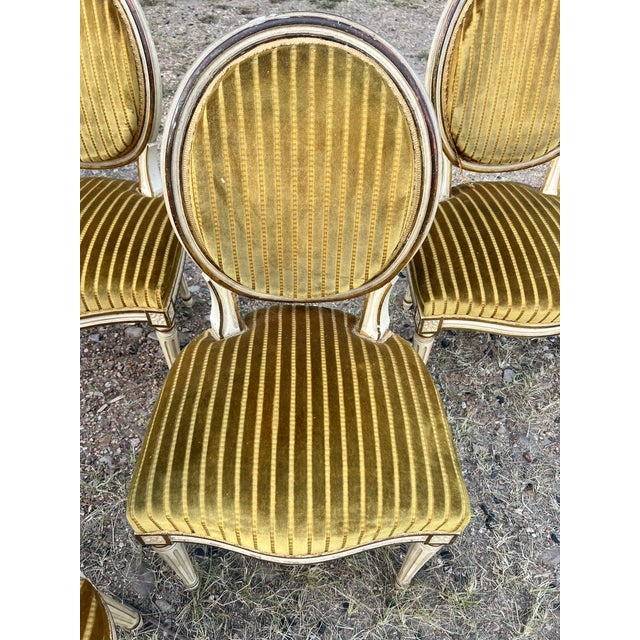 French 19th Century Louis XVI Painted Walnut Dining Chairs - Set of 6 For Sale - Image 12 of 12