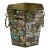 1960s Mid-Century Modern Mexican Brass & Mosaic Abalone Shell Hexagonal Ice Bucket For Sale