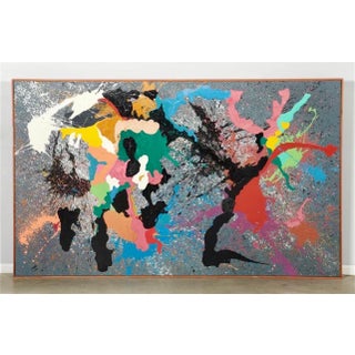 Ronald Davis, Large Color California Abstract Expressionist Copolymer Vinyl Painting Ron Davis, 1983 For Sale