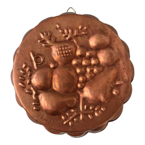 Vintage French Country Copper Fruit Jello Mold
