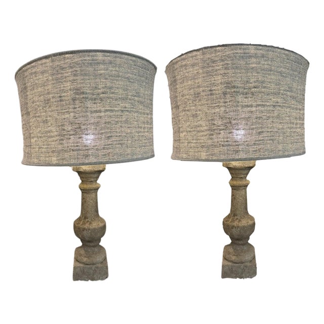 Mid 20th Century French Balustrade Lamps - a Pair (three pair avail) For Sale
