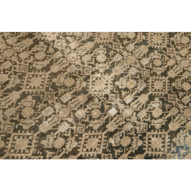 Allover Persian Malayer Wool Rug From the 1900s in Brown For Sale - Image 4 of 9