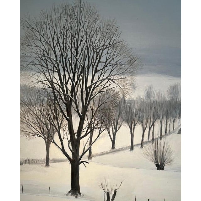 1970s Claude Sauthier, Meadows of Romont, Vaud, Oil on Wood, 1970s For Sale - Image 5 of 11