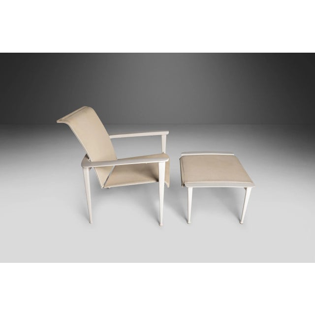 Mid-Century Modern "Flight" Sling Stacking Lounge Chairs with One Ottoman by Brown Jordan, USA, circa 2011 - 3 Pieces For Sale - Image 3 of 11