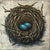 Bird's Nest, 2 Eggs by Thane Gorek | Mixed Media on Board Nest with two blue eggs For Sale