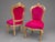 Late 20c Louis XVI Gold Beech Fuchsia Red Chairs-Pair For Sale - Image 4 of 7