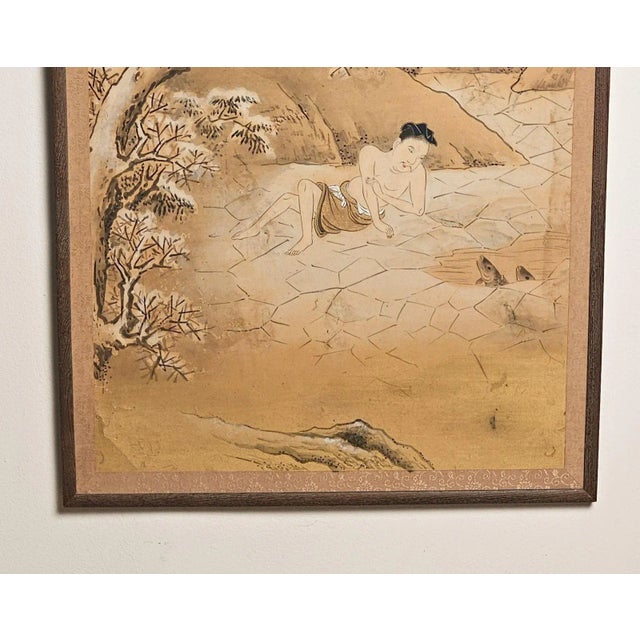 Large Meiji Painting, Japan Circa 1870 For Sale - Image 4 of 4
